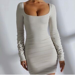 Oh Polly Ruched Long Sleeve Dress